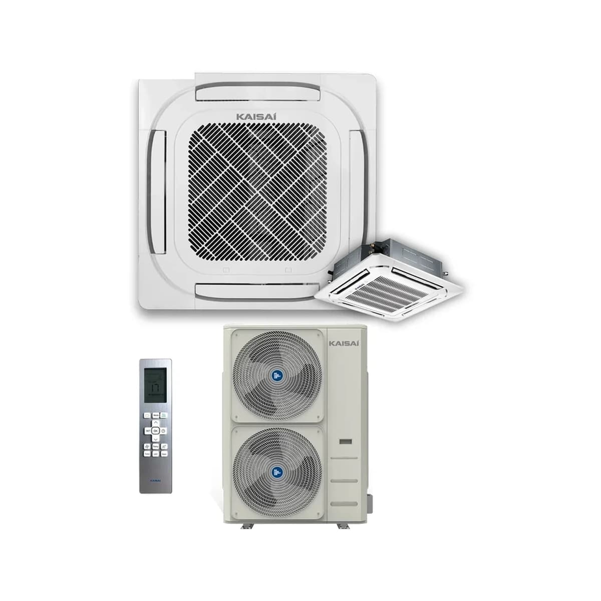 SET Kassettenklimaanlage SUPER SLIM KAISAI 14,1 kW KCD-48HRG32X/KOE30U-48HFN32X und KCD-HR
