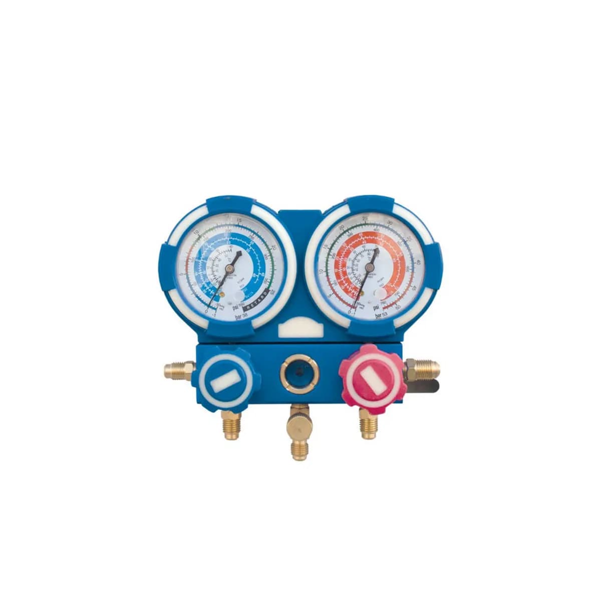 Manometer 2-Wege mit gummierter Oberfläche für Kältemittel R32 - R410a - r134 - tr422abcd (R22)
