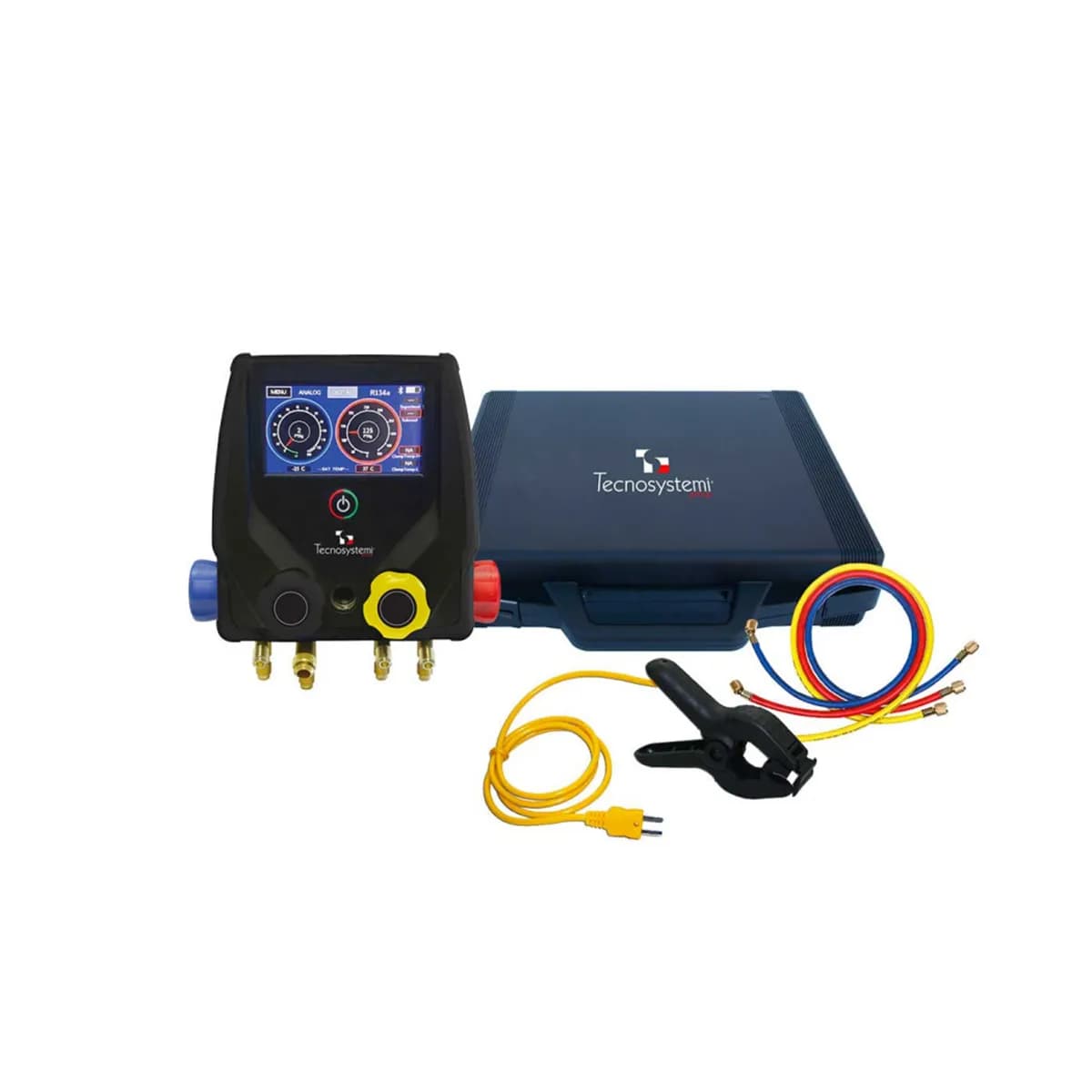 Digitaler 4-Wege-Manometersatz mit Vakuumsensor im Koffer