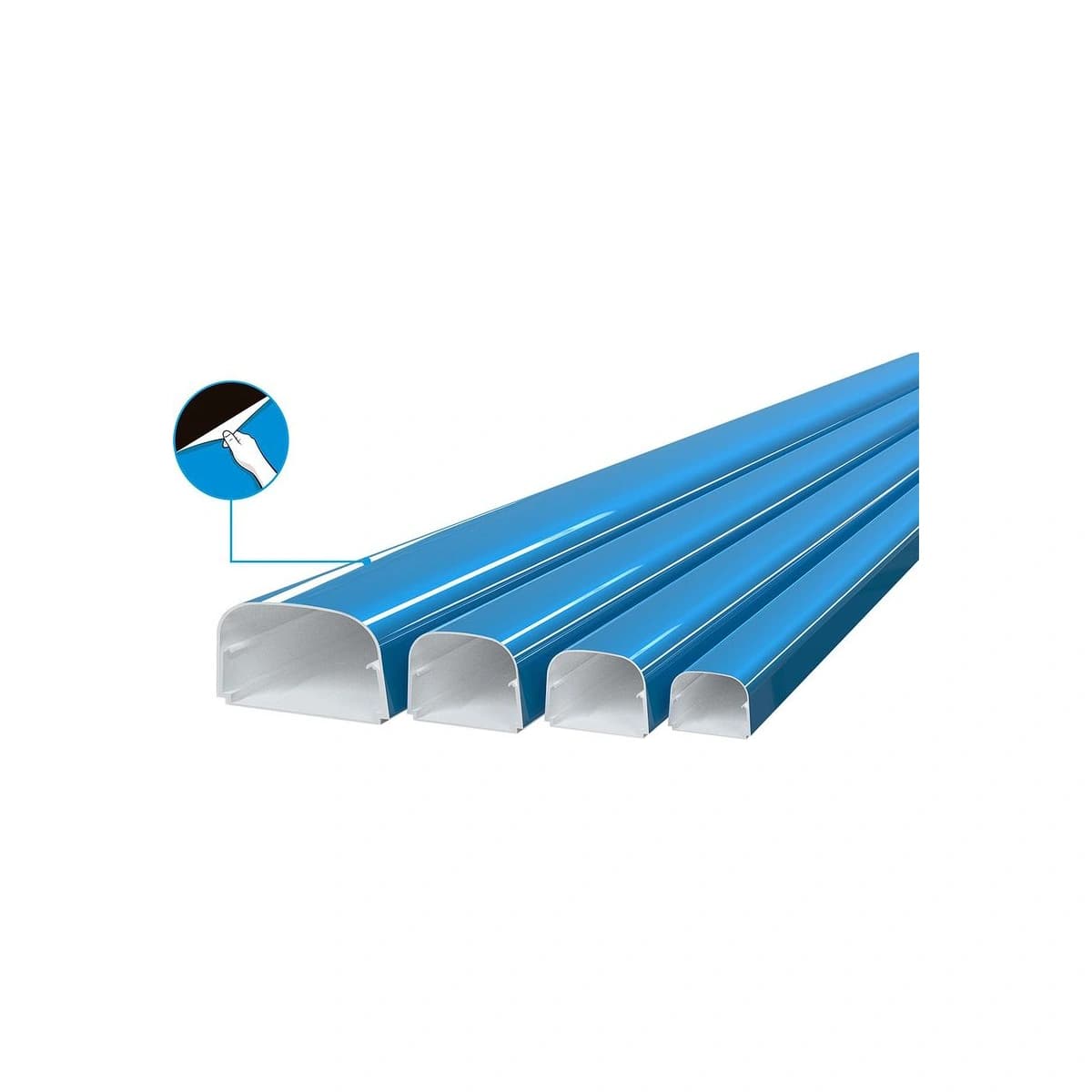 PVC-Kabelkanal 62x46x2000mm mit Schutzfolie TP62-opt-fc 12 Stk./Packung