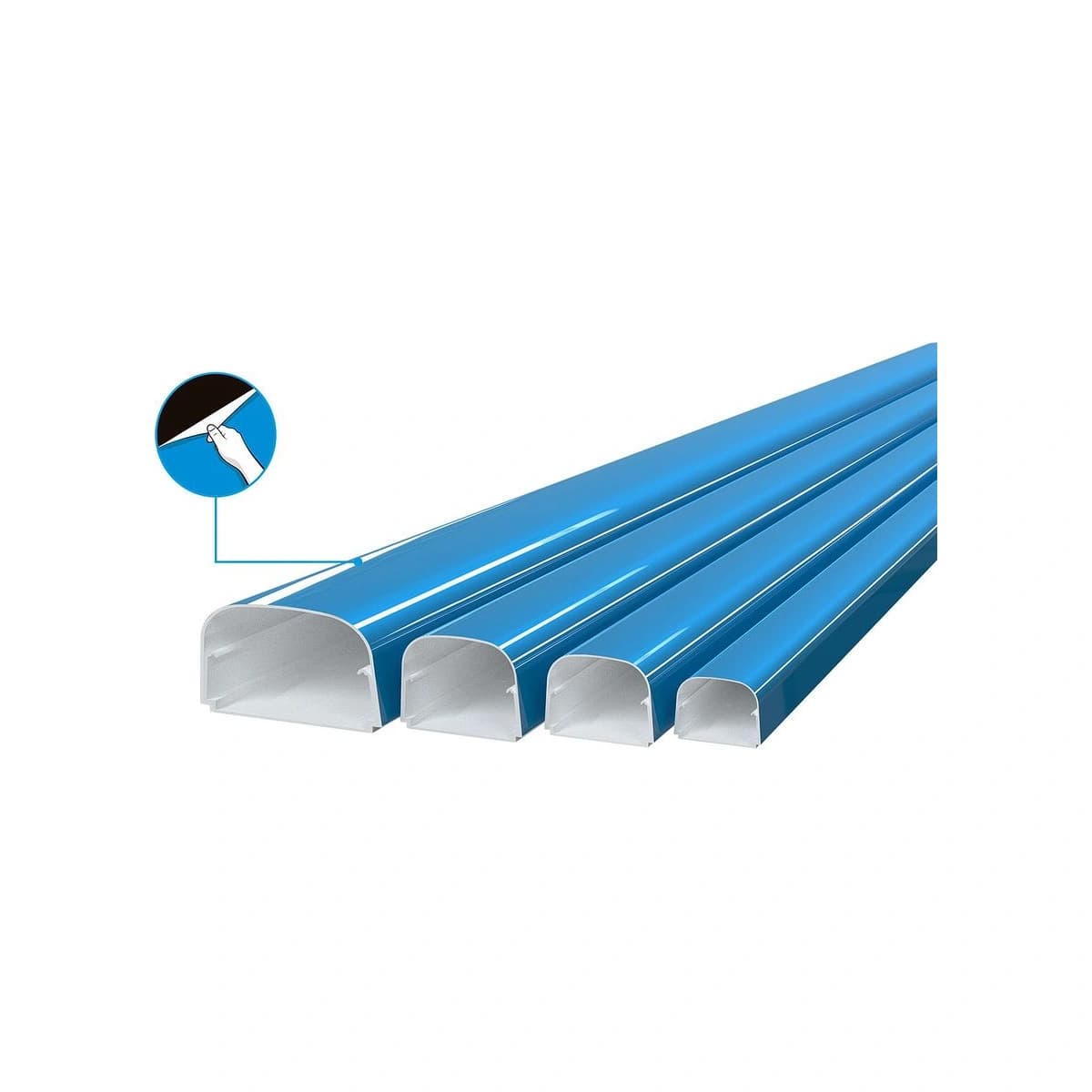 PVC-Kabelkanal 74x56x2000mm mit Schutzfolie TP75-opt-fc 8 Stk./Packung