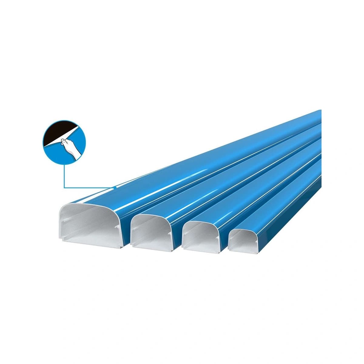 PVC-Kabelkanal 100x66x2000mm mit Schutzfolie TP102-opt-fc 6 Stk./Packung