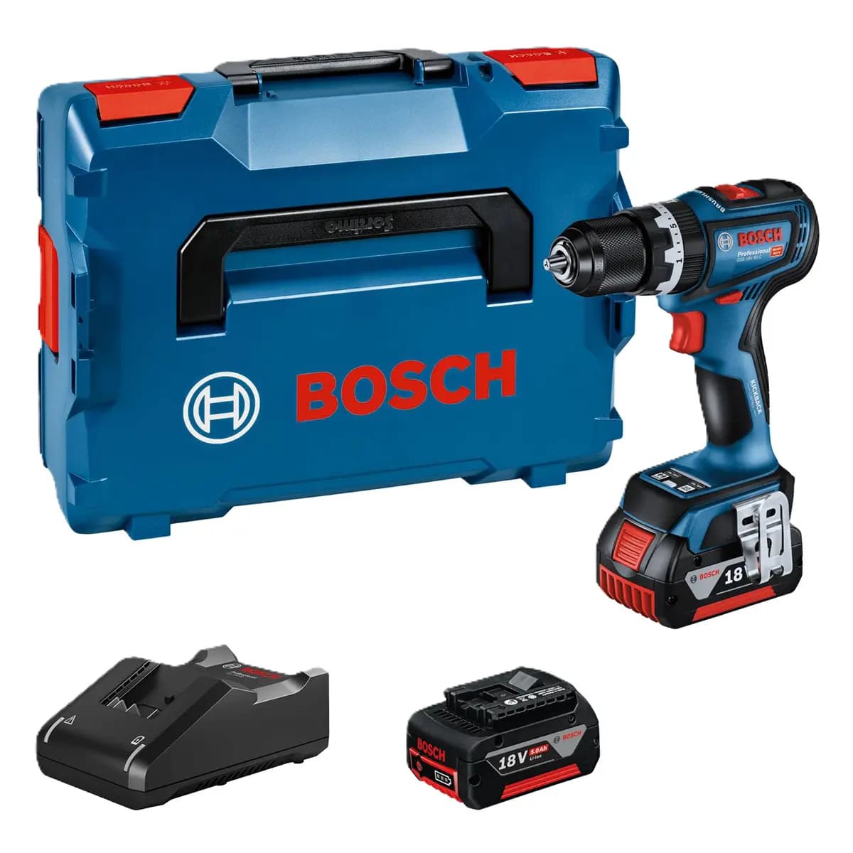 Akku-Schrauber GSB 18V-90C + 2 x 5,0 Ah L-Boxx UNI BOSCH 0.601.9K6.106
