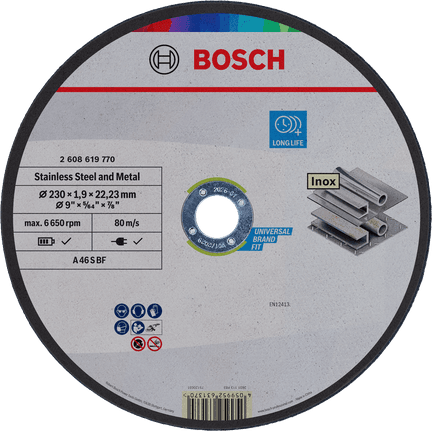 Bosch Best for Metal Trennscheibe A46 S BF, 230 × 1,9 × 22,23 mm, 2.608.619.770