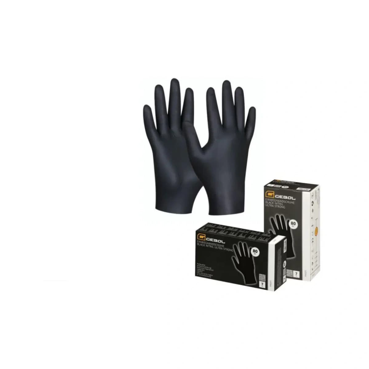 Gebol Black Nitril-Einweghandschuhe, Größe L/9, 80 Stk.