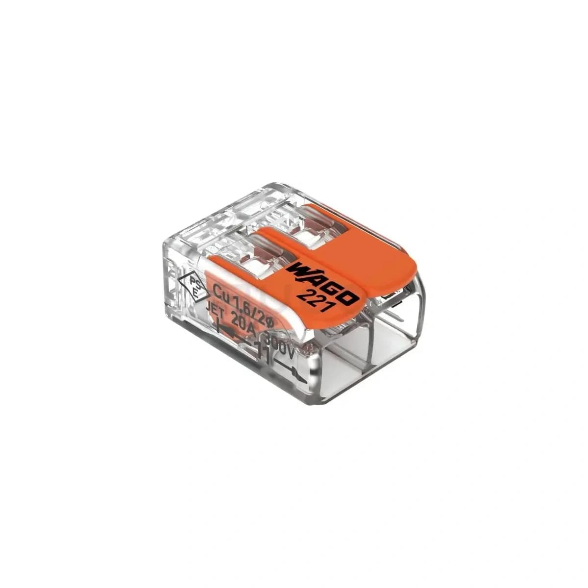 WAGO 221-412 Hebelklemme, 2 Leiter, 0,2–4 mm²