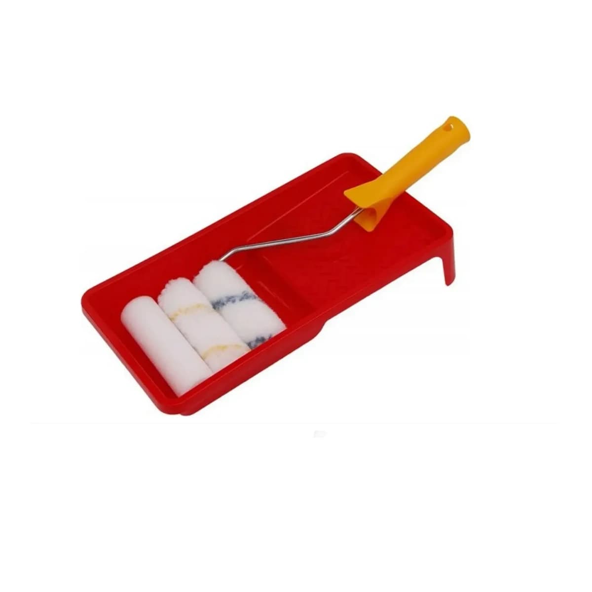 Lackierset 100mm – Halter, Farbwanne, 3 Stk. Lackierroller