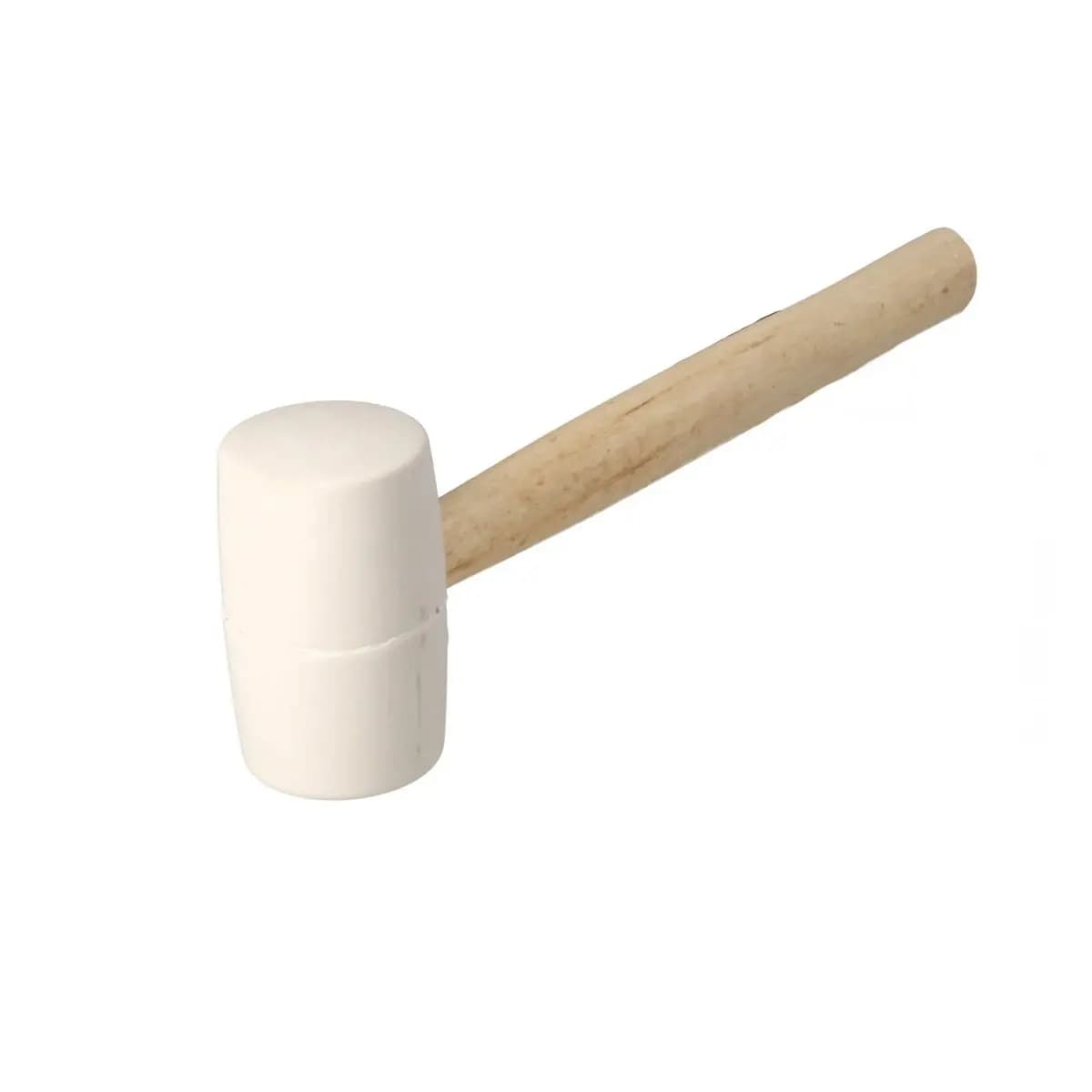 Weißer Gummihammer 65 mm mit Holzstiel, 19254